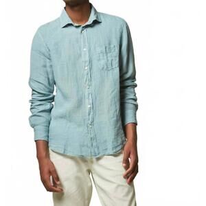 NEW HARTFORD men's paul pat linen shirt in oyster